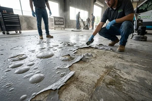 Peeling, Blistering & Delaminating Floor Coating Repair in Kuala Lumpur before