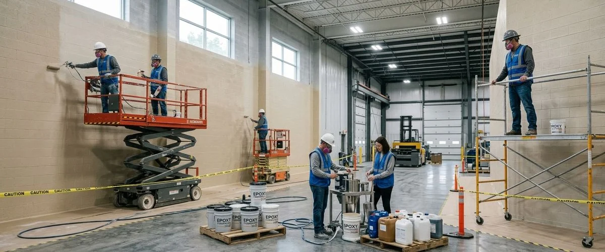 Industrial wall coatings applied in a Kuala Lumpur manufacturing facility