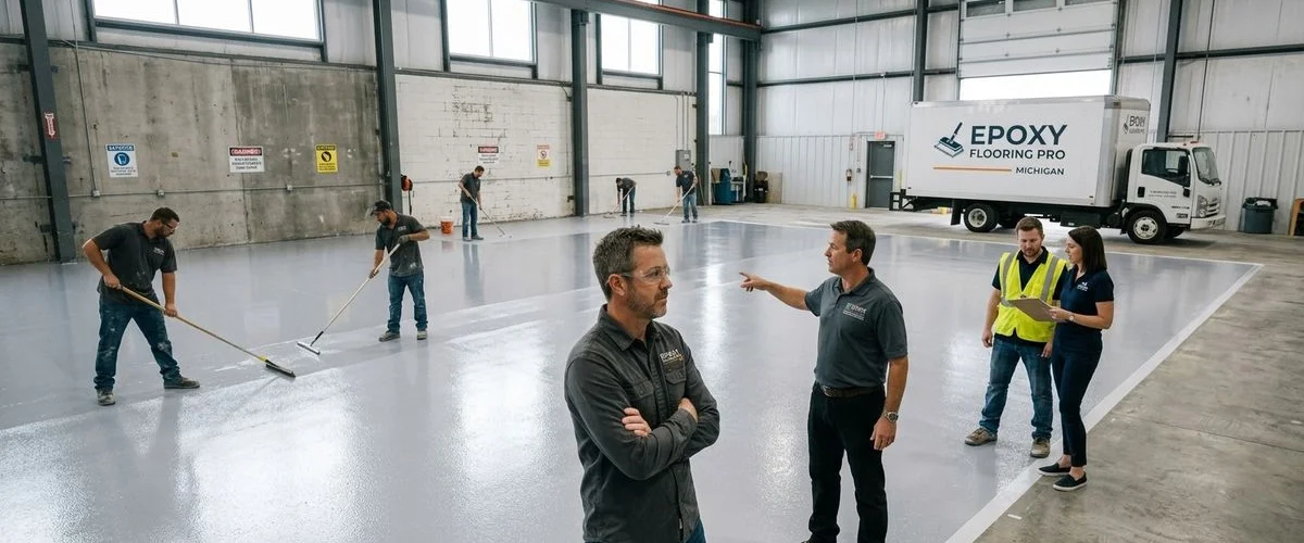 Novolac epoxy chemical resistant floor system after installation